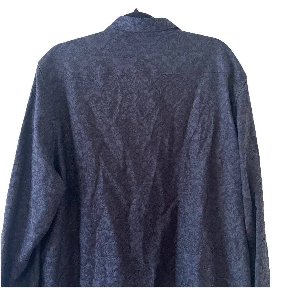 Robert Graham Black Shirt Mens 2XL Floral Paisley Print LS Button Up Classic Fit